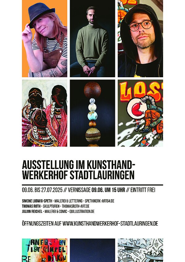 Plakat für die Ausstellung Kunstandwerkhof Stadtlauringen